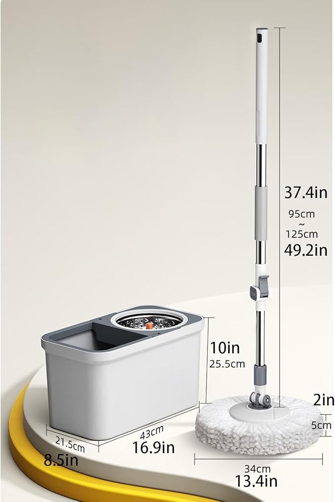 Mop Bucket Rotary Mop Household A Mop That is Clean Not Hand Washing Mop with Bucket Set of Wet and Dry Water Absorbent Floor Mop