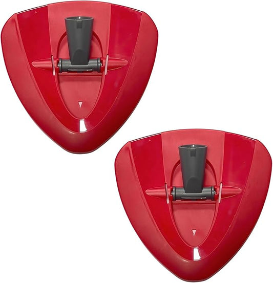 2 Pcs Spin Mop Base Replacement, Red, Triangle Head Cover, 1-Tank System, Plastic, Easy Installation, Extend Mop Life