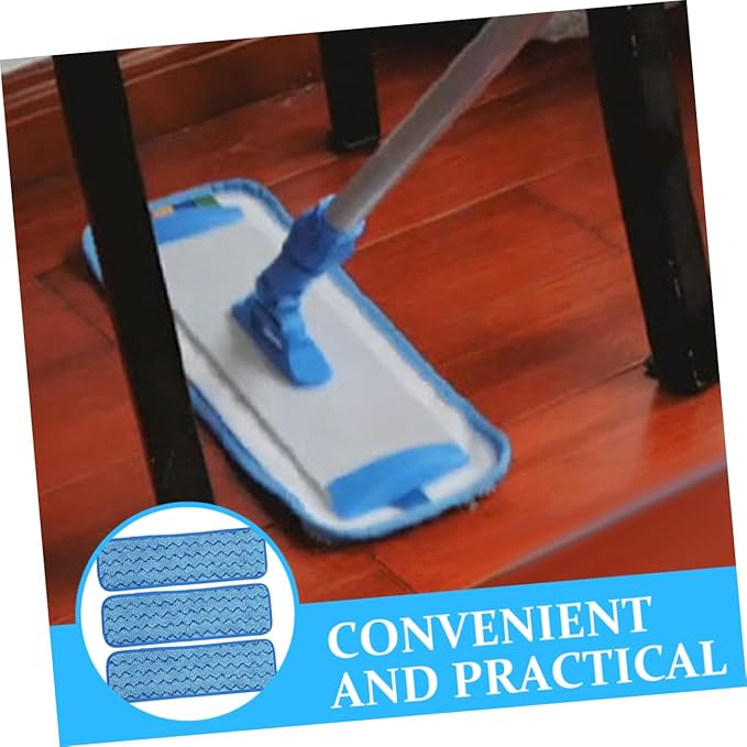 3pcs Microfiber Mop Replacement Pads Reusable Washable Cleaning Cloths for Hardwood Floors Stick Design for Use