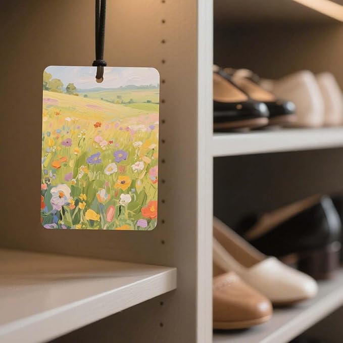 Landscape - Themed Car Air Freshener 4 Pcs, Oil Painting - Style Scenery Hanging Air Freshener for Cars Closet Drawer Books, Car Accessories Mirror Decor for Nature Lovers.