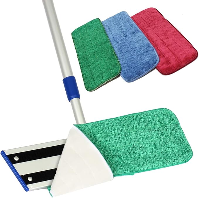 Arkwright Spray Mop Replacement Pads - (Case of 120) Bulk Microfiber Flat Dry and Wet Refill Mop Pads Floor Cleaning, Compatible with Bona and Rubbermaid, Fits All Mop Heads, 24 in, Red