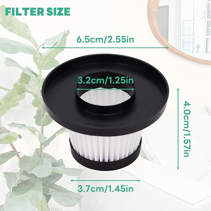 Vacuum Filters Replacement: for Vacuum Cleaner as Seen on TV, Washable Hepa Filter for Compact Cordless Vacuum, High Efficiency Filters for Vac (12 Pack)