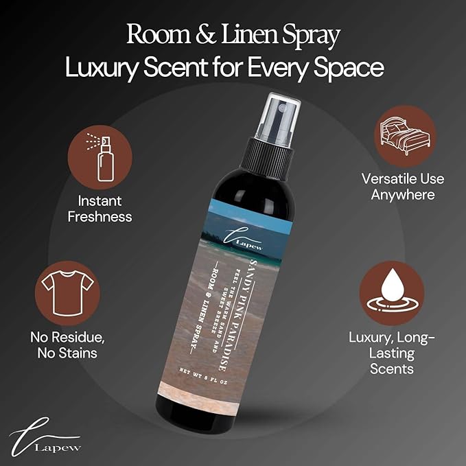 Lapew Room & Linen Spray | Fragrance Mist for Home, Car & Office | Fabric & Air Freshener | Neutralizing Mist | Made in USA | Sandy Pink Paradise