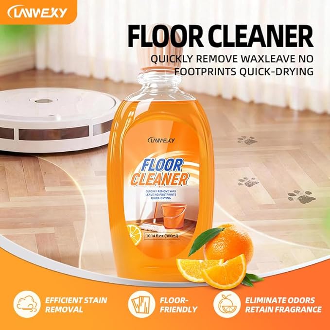 Upgraded Enzyme Floor Cleaner, Fast Drying Mop Soap, Acid-Free Formula, Wood Tile Laminate Marble Shower Bathroom Floor Cleaning Solution (3 bottles【value pack】)