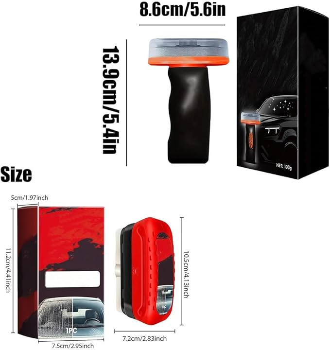 Q4 Glass Guard, Q4 Glass Cleaner, Automotive Oil Film Cleaning Brush for Car Windows, Glasses Cleaning Board Wipes Brush for All Vehicles, Removal Anti-Rain, Improves Clarity and Visibility (4, A)