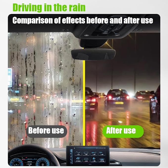 Automotive Oil Film Cleaning Brush, Windshield Cleaner - No Scrubbing Required, 120ml Car Windshield Cleaner, Removes Oil Film & Grime in Seconds, Crystal-Clear View in Any Weather (4, Pcs)