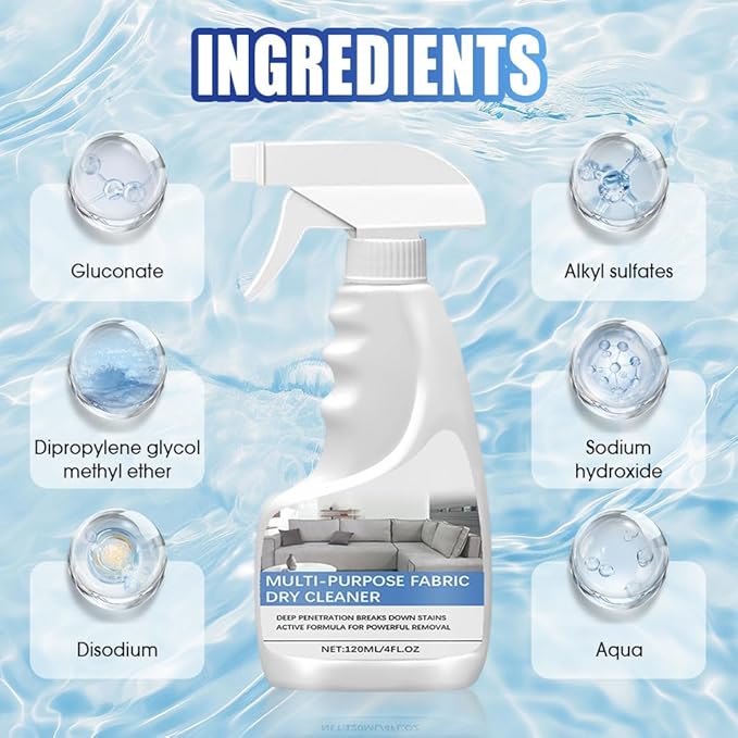 Fabric Sofa Cleaner, Carpet & Upholstery Stain Cleaner Spray Expert Stain and Odor Remover – Pet & Kid Safe Rug Cleaner, Fast-Drying, Formula for Carpets, Rugs & Fabric (1PCS)