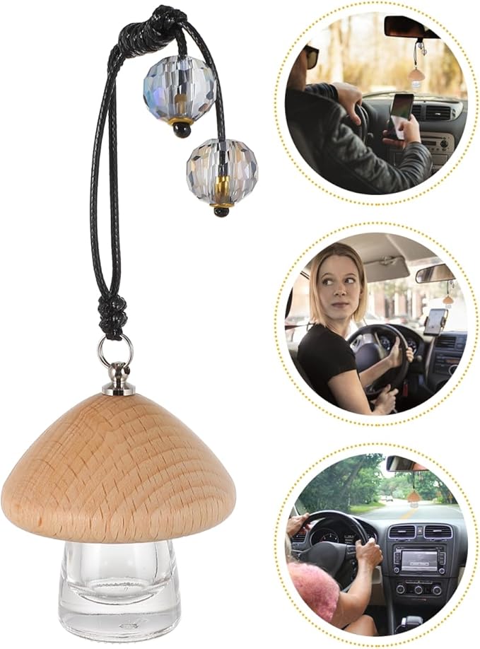 Mobestech Car Perfume Bottle Hanging Air Freshener Pendant for Rearview Mirror 5Ml Refillable Diffuser with Elegant Mini Design for Car Office Bedroom