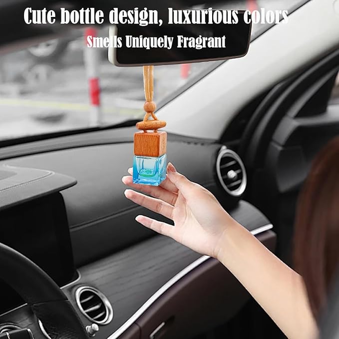 Car Air Freshener 8ml Nature Scents | 45-Days Long-Lasting Fragrance | Automotive Hanging Diffuser Bottles | Remove Auto Odor Fresh Air for Men Home Deodorizer (1pcs, Agarwood)