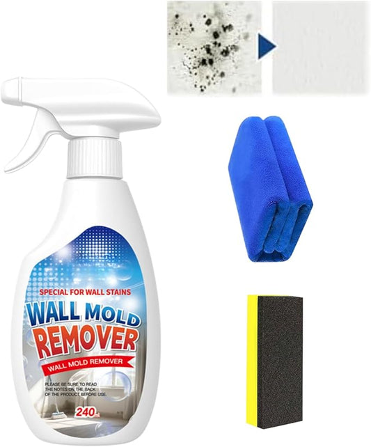Highly Effective Removal Spray, Wall Cleaner Spray,Multi-Surface Cleaning Solution,Suitable Fortiles, Fabrics, Bathrooms, And Kitchen8.12 Fl Oz(Sponge*1+Cloth*1)