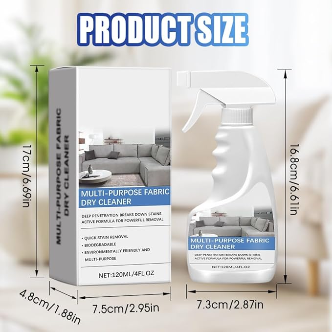 Fabric Sofa Cleaner, Carpet & Upholstery Stain Cleaner Spray Expert Stain and Odor Remover – Pet & Kid Safe Rug Cleaner, Fast-Drying, Formula for Carpets, Rugs & Fabric (1PCS)