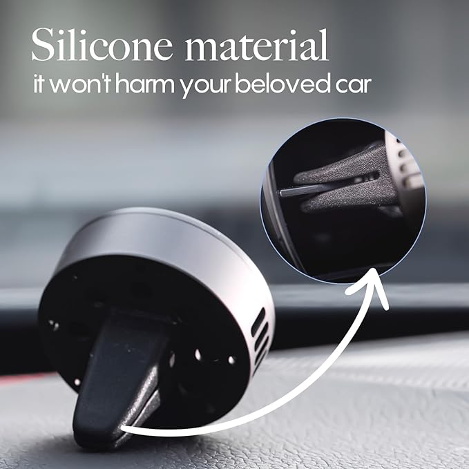 Car Air Freshener Vent Clip, 5 Pack Refills, Essential Oil Car Diffuser (1 Metal Clip + 5 Fragrance Pads), Long Lasting 80 Days, Easy to Clip on Vent,Black Floral Bomb