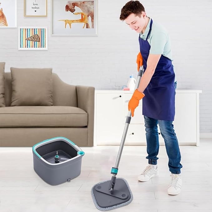6 Pack 9 Inch Square Microfiber Mop Pads Replacement for Square Spin Mops and Bucket, Washable Reusable Mop Pad Refills for Floor Cleaning (6 PCS)