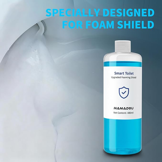 MAMADOU 480ml Foam Shield Smart Toilet Spray Splash Proof Odor Control Cleaning Aid Foam Agent Toilet Prevents Water Splashing Stains Fresh Bathroom Solution 1 Pack