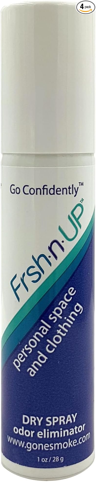 Frsh N Up Hair And Clothing Dry Spray Odor Eliminator, Air Freshenr Fabric Hair Carpets (1 Oz) 4 Pack
