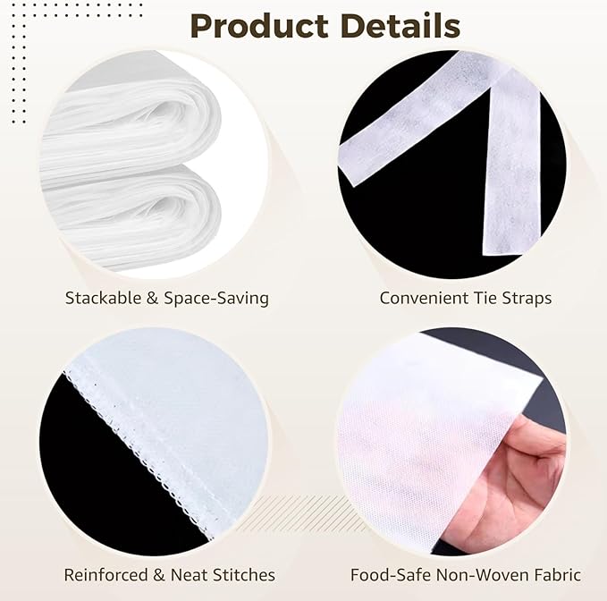 100 PCS Commercial Cold Brew Coffee Filters, Large Disposable Filter Bag for 5 Gal Bucket, Non-Woven Fabric Fine Mesh Brewing Bags for Coffee Shops, Restaurants, Home Brewing