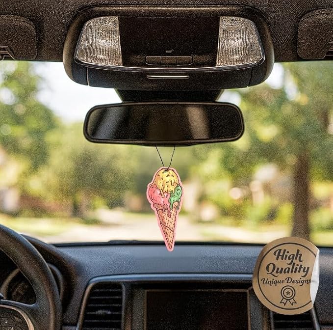 Fresh Fresheners Cute Funny Girl Car Air Fresheners 4-pack (Ice Cream Cone)