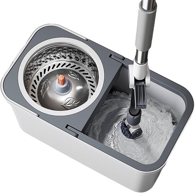 Mop Bucket Rotary Mop Household A Mop That is Clean Not Hand Washing Mop with Bucket Set of Wet and Dry Water Absorbent Floor Mop