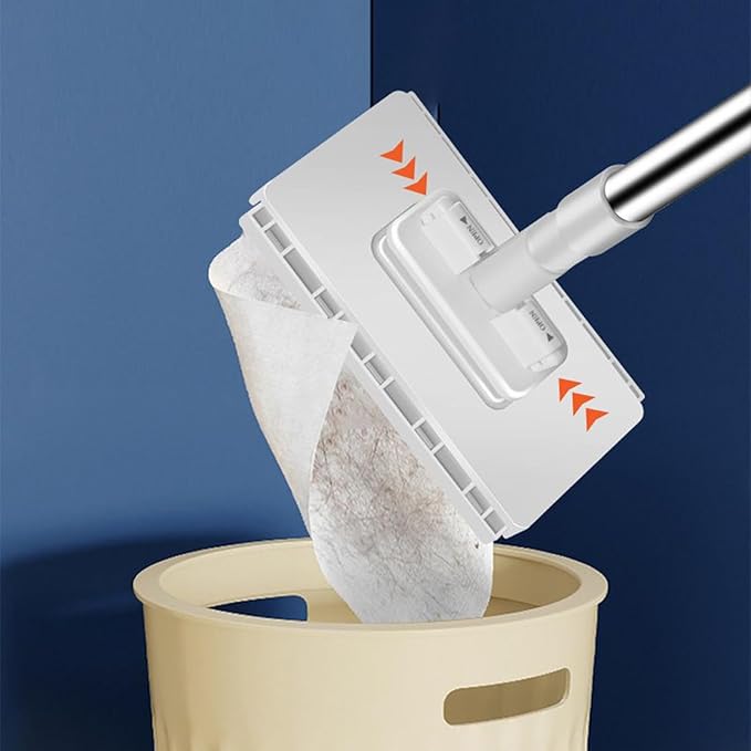 Zero Touch Mini Mop, 2026 Upgraded Lazy Mop with 4 Reusable Cloths, Wet and Dry, Detachable Press Clamp Wipes Cleaner Aid for Hardwood, Tile, Marble