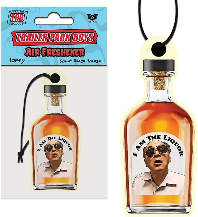 Trailer Park Boys Mr. Lahey “I Am the Liquor” Hanging Car Air Freshener – Booze Breeze Scent – Funny Liquor Bottle Shape Novelty