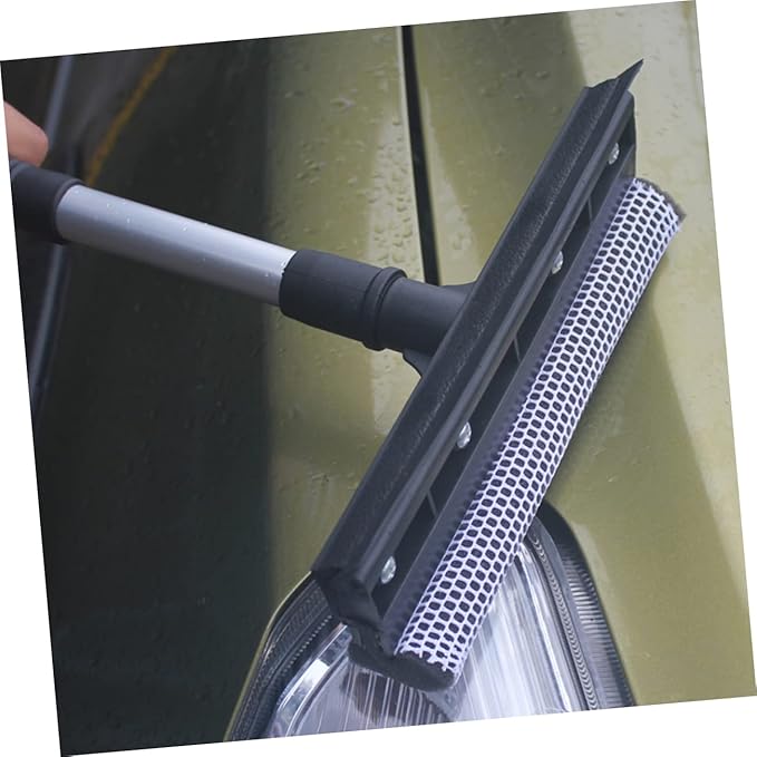 FRCOLOR Double Sided Glass Brush Cleaner Window Wiper Tool for Home Kitchen Slip Grip Durable Design for Easy Cleaning of Windows Mirrors and Showers Black