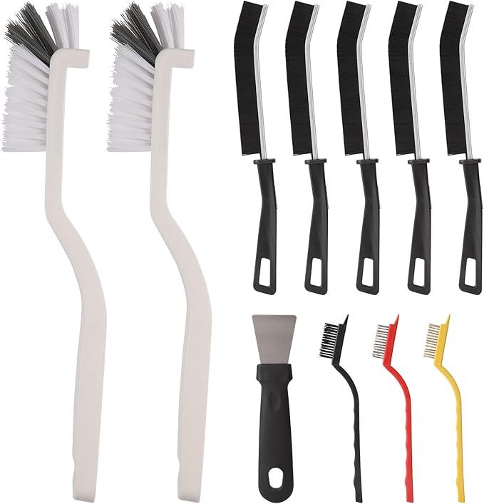 11Pcs Crevice Cleaning Brush, CTEWRT Multifunctional Hard Gap Cleaning Brush Kits, Cleaning Tools for Household Use,Window Tracks,Kitchen,Bathroom,Faucets, and Toilets