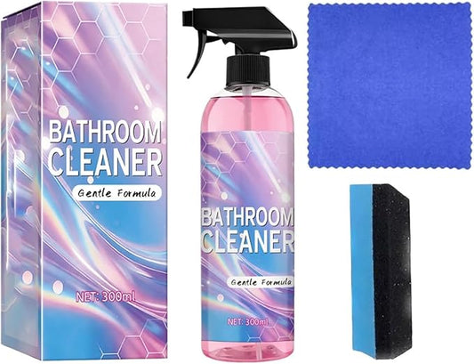 Genefly Bathroom Cleaner, 10 Fl Oz Powerful Pink Bathroom Cleaner Spray, All Purpose Bathrooms Descaler Foam Cleaners, Multi-Purpose Cleaner Used for Showers, Bathtubs, Sinks & Glasses