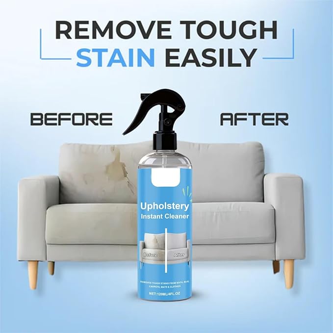 Upholstery Cleaner Tough on Stains,Safe on Fabric,Fresh Like New, Powerful Remover Clothes Dry-Clean Spray Deep-Penetrating, Quick-Drying (2PCS)