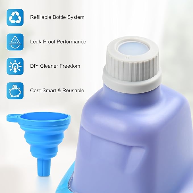 2 Pack Refillable Bottle for Swiffer® Wet Jet™ Mop - 500ml /17 FL OZ - Leak-Proof HDPE Solution Bottle, Empty，Not for Power mop
