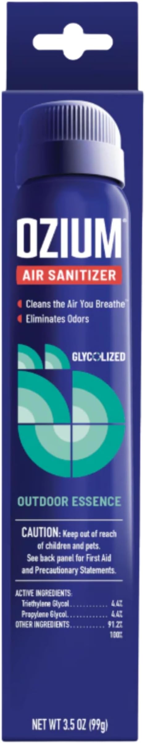 Ozium 3.5 Oz. Air Sanitizer & Odor Eliminator for Homes, Cars, Offices and More, Outdoor Essence Scent, 2 Pack