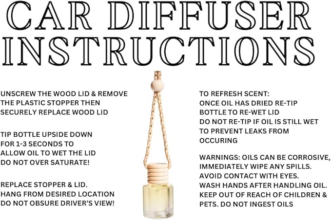 Caribbean Teakwood Hanging Car Air Freshener – Long Lasting Essential Oil Diffuser for Car, Closet, Bathroom – 2-Pack Natural Scent Deodorizer for men & women