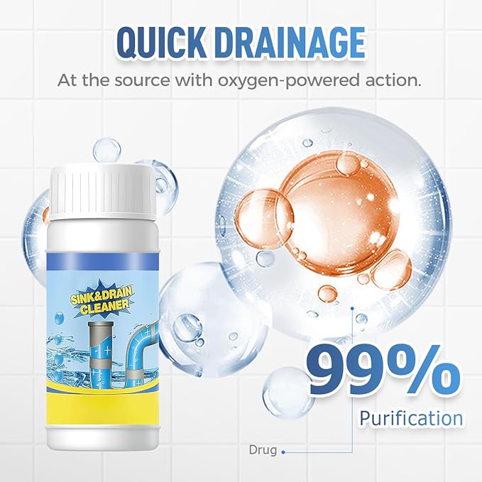 2026 Upgraded Sink and Drain Cleaner, Pipeline Dredging Agent, Sink and Drain Cleaner Powder, Multi-functional Fast-Acting Pipe Dredging Agent for Kitchen and Toilet Pipeline (2 PCS)