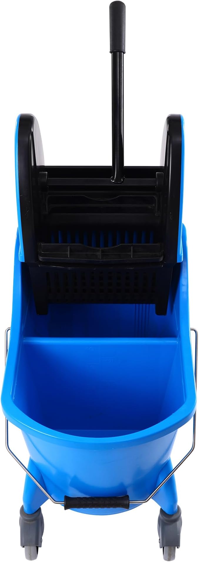 Mop Bucket with Wringer, Mop Bucket Separate Dirty Water for Floor Cleaning with Drain Pipe &Storage Bucket, Blue