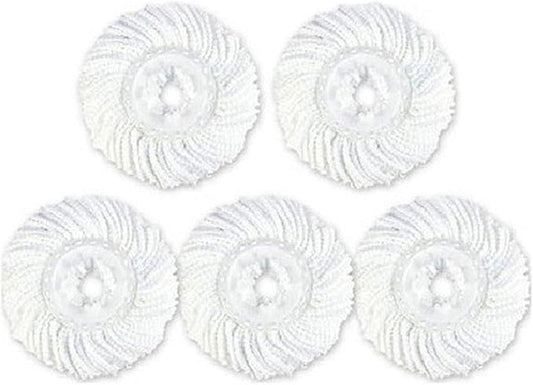 Mop Head,Microfiber Spin Mop Heads Refills Replacements for Hurricane Mop, Round Universal Size Drag Cloth Head 360 Degree Rotating Magic Mop Head(5 Pack)