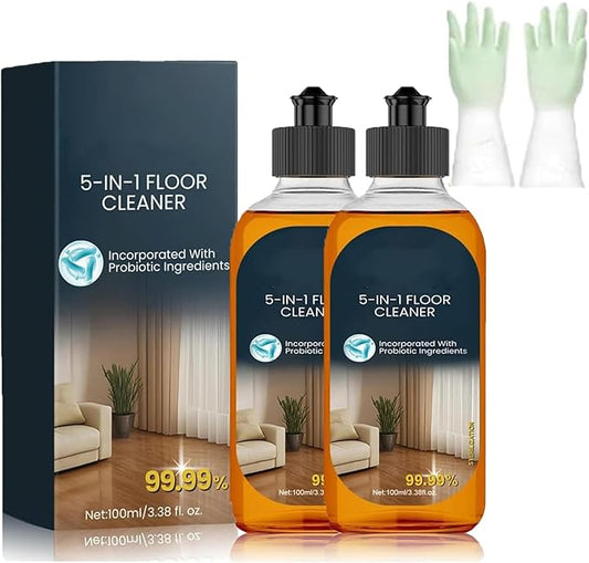 5-In-1 Floor Cleaner Pro, Hardwood Surface Wax/Shine/Oil, 2026 New Cleaning Care Solution, Odor Remover for Hardwood Floors for Mopping Home, Kitchen And Bathroom (2set)