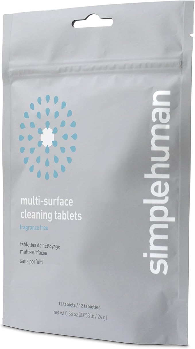 simplehuman Multi-Surface Cleaning Tablets, Eco-Friendly, Safe Around Kids & Pets, Fragrance-Free, 12-Pack (Makes 72 oz of Spray Cleaner)