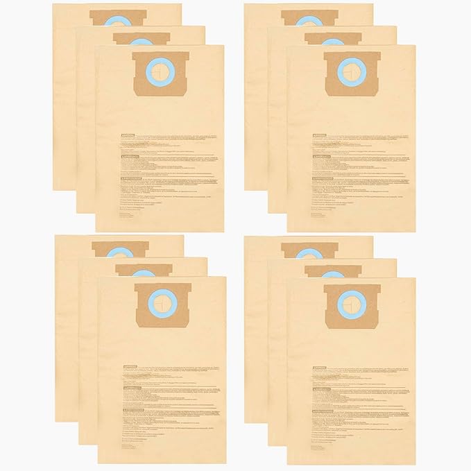 12 Pack DXVA19-4102 Dust Bags for DEWALT 12-16 Gallon Wet Dry Vacuum, Compatible with DXV12P DXV14P DXV16P DXV16PA DXV16S