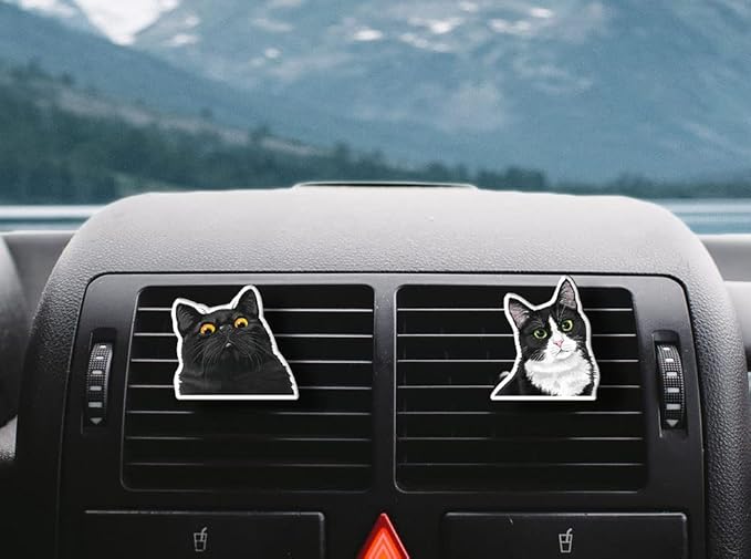 WIRESTER Set of 2 Fresh Scented Car Air Freshener Vent Clip, Decorative Accessories, Interior Decoration for Cars (Cat, Dog, Frog, Cow, Owl, Turtle, Sunflower, Baseball)