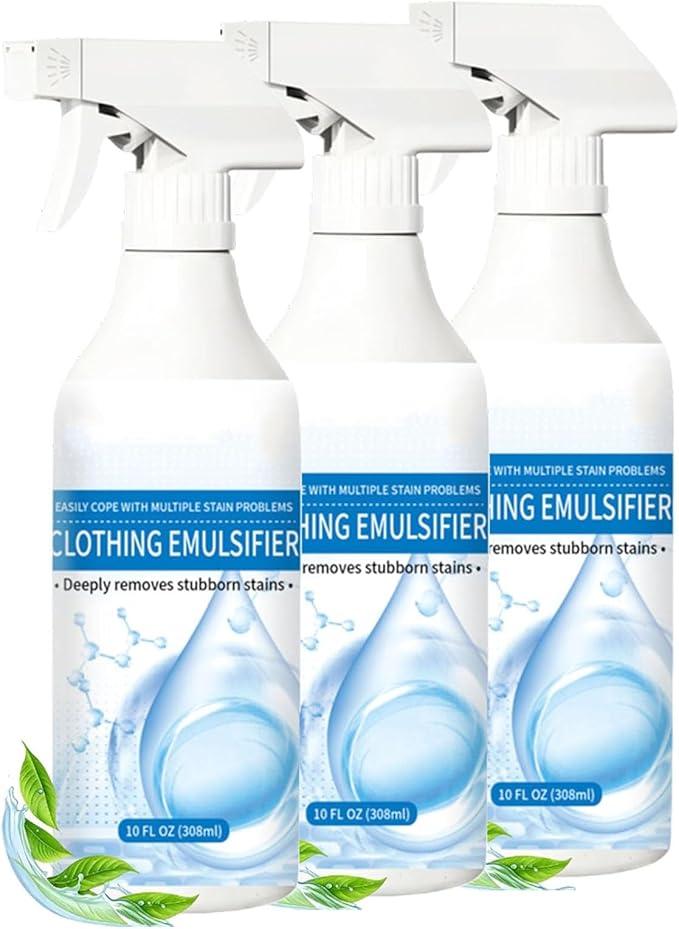 Fly Cloth Cleanse Clothing Emulsifier, Non Ionic Clothing Emulsifier Stain Remover, Non-ionic Laundry Pre-Treatment, Fabric Conditioner Restore Faded Color, Fabric Cleaner for Clothes Care (3pcs)