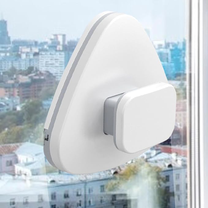 Magnetic Double Sided Window Cleaner, Double-Sided Magnetic Window Cleaner, Adjustable Magnet Glass Cleaner, Triangular Wiper Glider - Efficiently Clean Outside from Inside