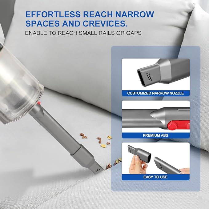 LANMU Vacuum Attachments Compatible with Dyson V15 V12 V11 V10 V8 V7 Outsize Gen5 Cordless Vacuum Cleaner, Flexible Crevice Tool for Dryer Vent, Car, Gaps Cleaning, Ideal for Hard-to-reach Areas