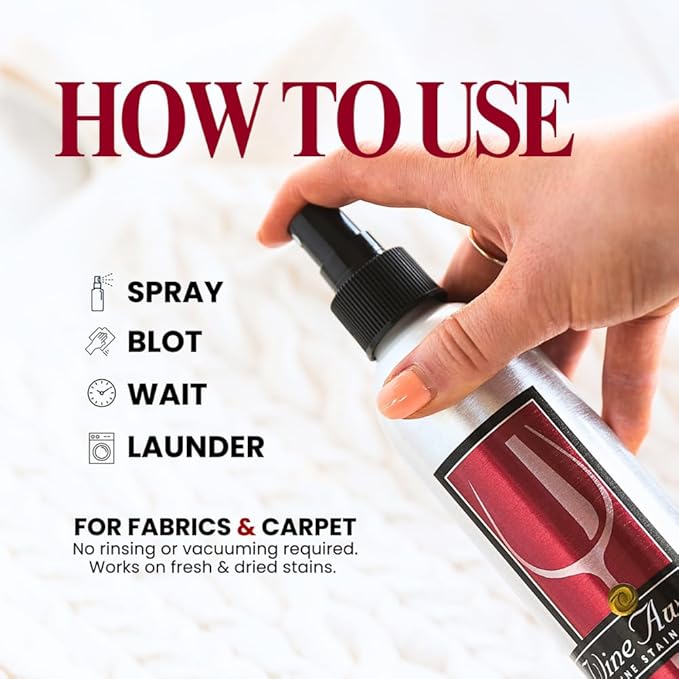 Wine Away Red Wine Stain Remover, Aluminum Signature Collection, 8oz bottle