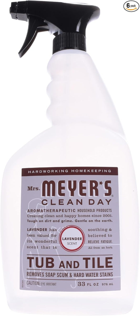 Mrs. MEYER'S CLEAN DAY Tub and Tile Cleaner, Lavender, 33 Fluid Ounce (Pack of 6)
