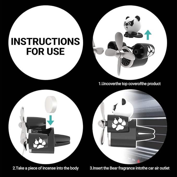 Car Air Freshener Pilot Twin Rotating Propeller, Cute Auto Fan Diffuser Air Outlet Car Vent Clip Fresheners, in-vehicle Fun Rotating Accessories Automotive Air Fresheners Decoration