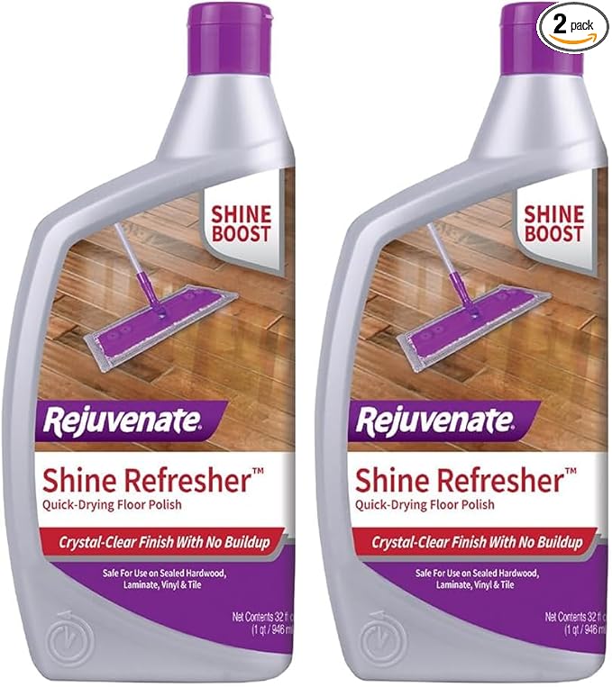 Rejuvenate Shine Refresher Floor Polish Renews Shine On Newer And Recently Restores Floors Including Sealed Hardwood,Laminate,Vinyl And Tile,32 Ounces,(Pack of 2)