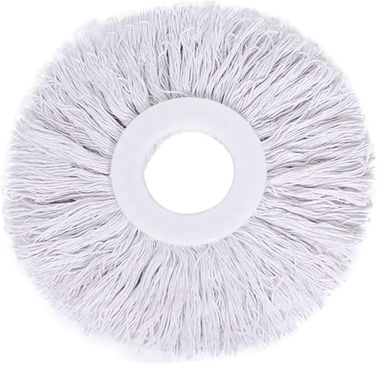 Microfiber Replacement Spin Mop Heads Refills Compatible with Magic 360 Deluxe and Hurricane Systems Standard 6.3 Inch Round Mops Premium Machine Washable for Deep Cleaning Floors and Tile (White)