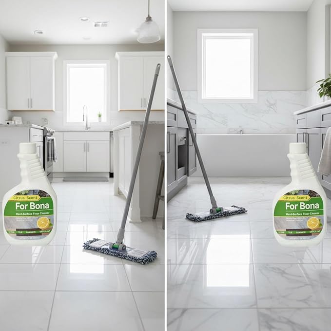 500ml Citrus Scent, Hard-Surface Floor Cleaner. Compatible For Bona Hardwood Floor Premium Spray Mop. Multi-Surface Floor Premium Microfiber Mop(1PCS 500ML)