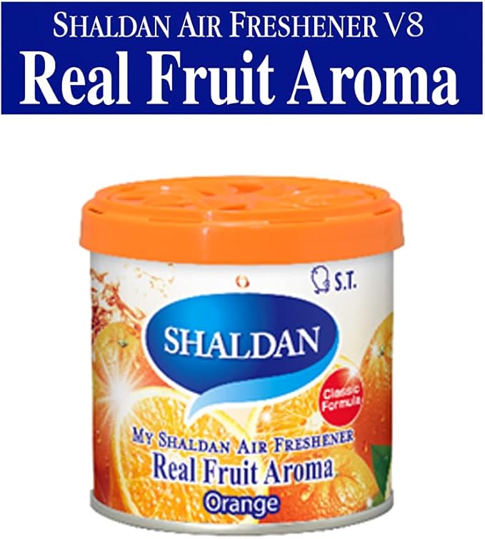 My Shaldan Orange Scent 3-cans, V8 Original Classic Formula, Car Cup-holder Natural air freshener, Real Fruit Aroma
