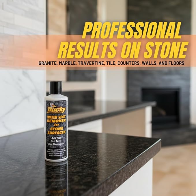DUCKY PRODUCTS Water Spot Remover for Stone Surfaces: Cleaner for Natural Stone, Granite & Plumbing Fixtures, 8 oz