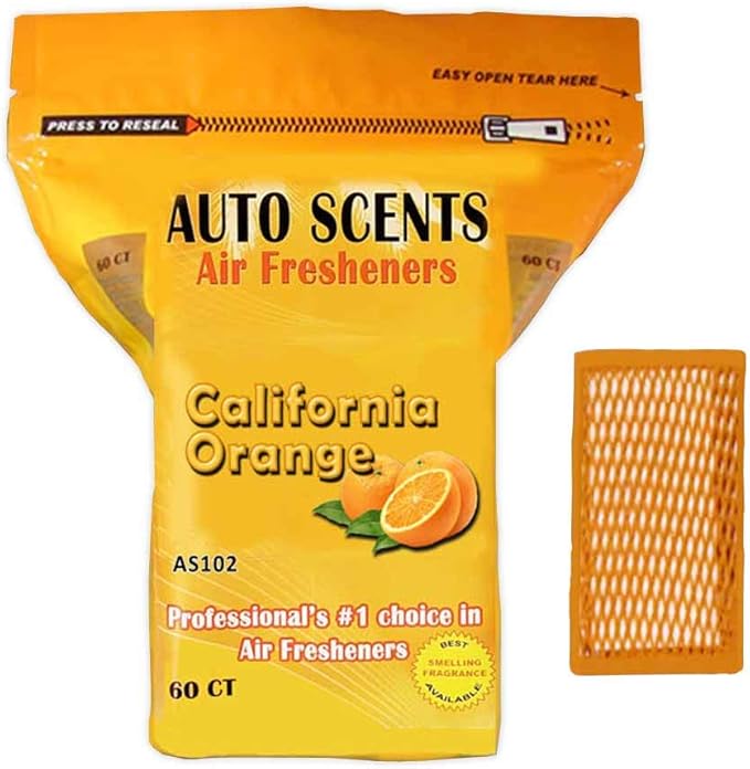 Professional California Orange Scent Air Freshener Pads – Heavy-Duty Odor Eliminators for Cars, Homes, RVs, and Boats – Long-Lasting Freshness (60 Pads)